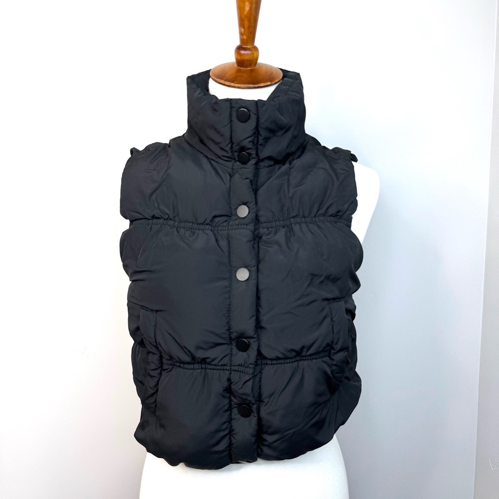 RSQ Black Puffer Vest Jacket Women’s Size XS Cinched Cropped - Picture 5 of 13